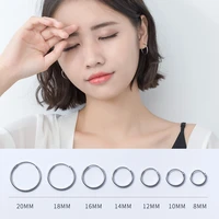 s925 silver sized circle earrings korean style womens round earrings mens and womens ear pendant ear rings gift