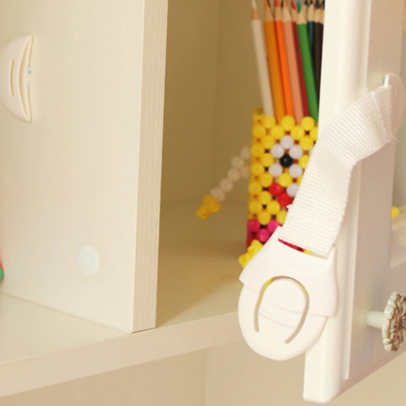 

5pcs/set Safety Cloth Belt Lock Protection Door Lock Cabinet Wardrobe Refrigerator Safe For Kid Child Baby Drawer Security