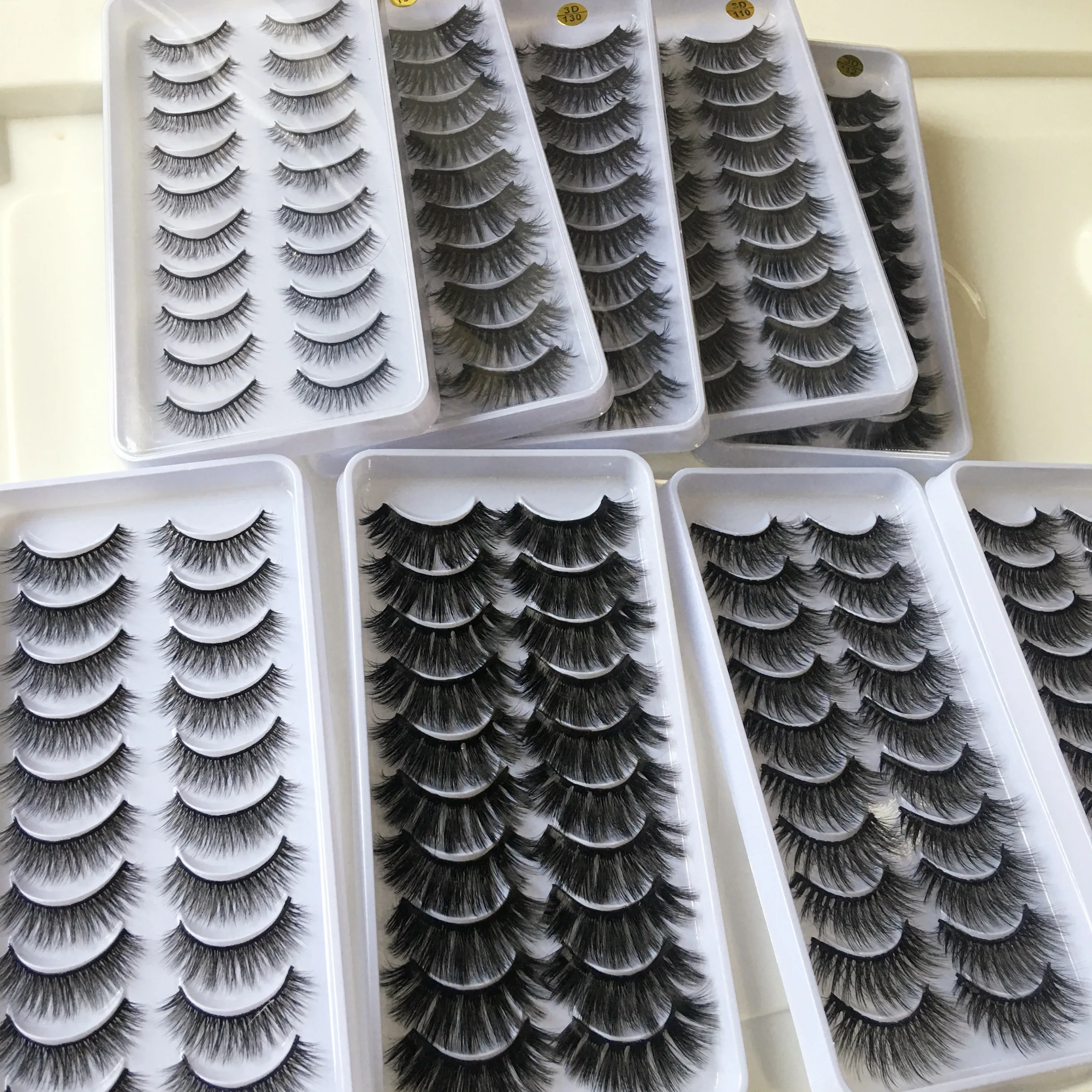 

10Pairs False Eyelashes Natural 3D Mink Lashes Wispy Faux Mink Eyelashes Handmade Fake Eyelash Extension Reusable MakeupTool