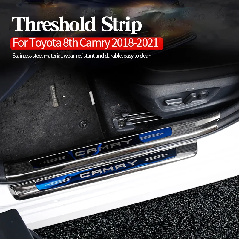 

Car Threshold Strip For Toyota Eighth-Generation Camry 2018-2021 Stainless Steel Scratch Resistant And Waterproof Accessories