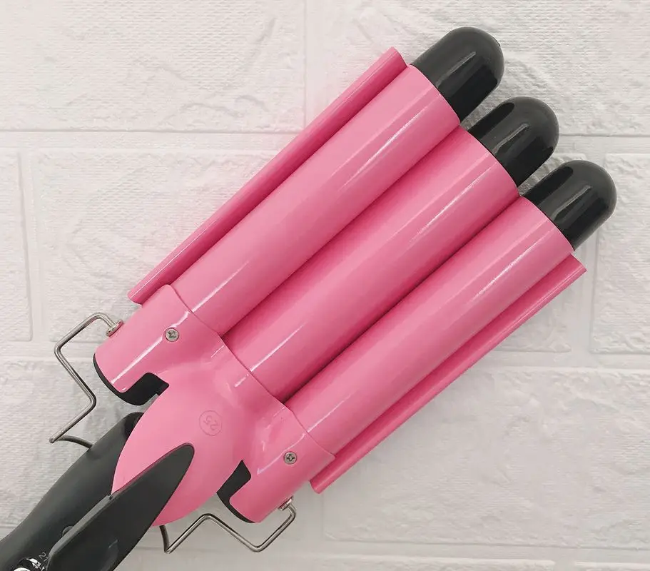 color pink 25mm Профессиональные щипцы для завивки волос, керамический тройной баррель, щипцы для завивки волос, волнистые волосы, инструменты для укладки волос, стайлер, палочка - Цвет: color pink 25mm