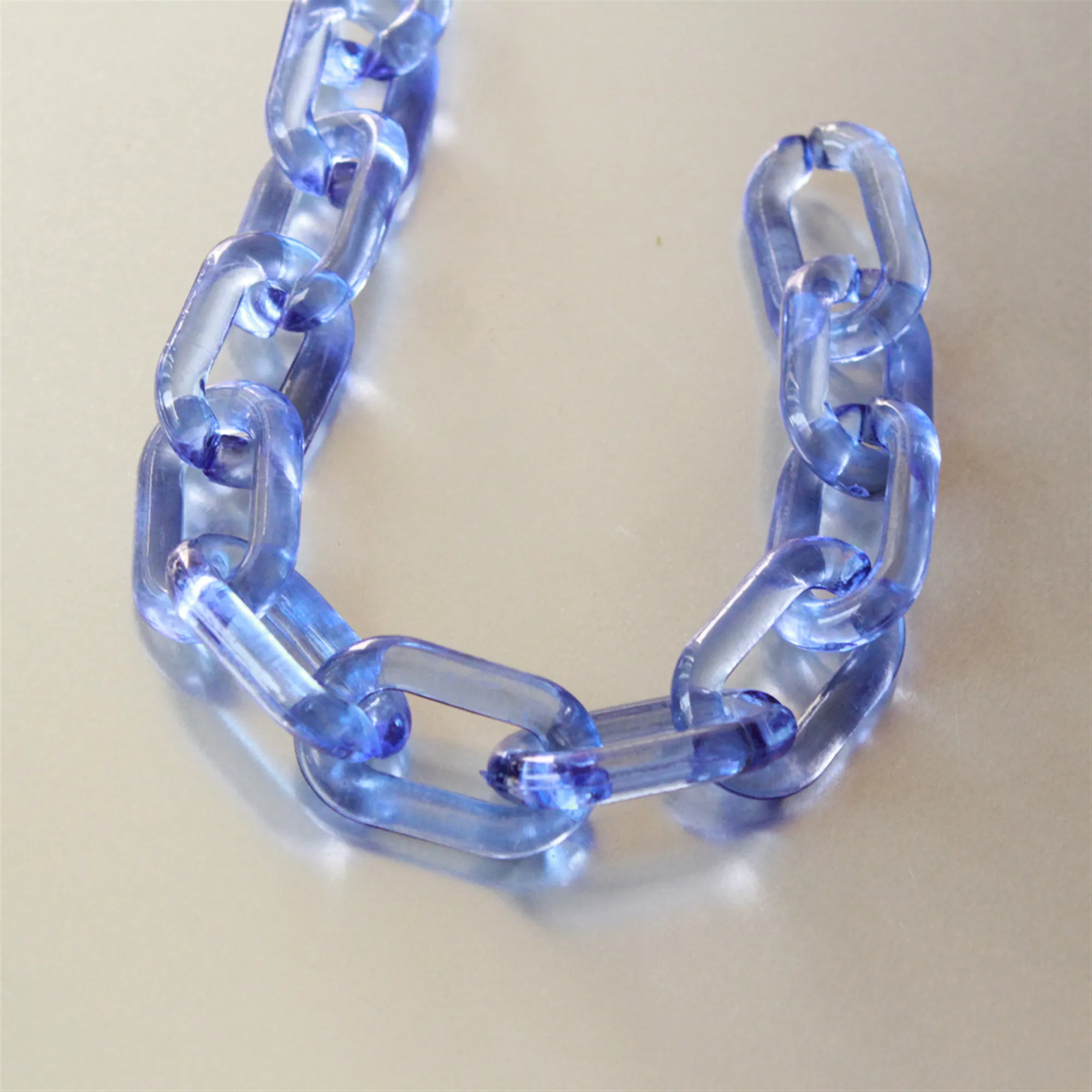50 шт прозрачный Сапфир Акриловые массивные цепи звенья прозрачное открытое