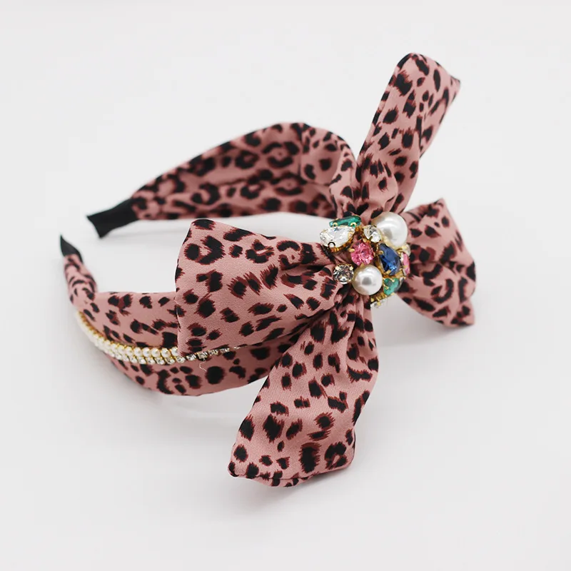 

Baroque Leopard Bow Rhinestone Knot Hairband Headband Adult Hair Accessories