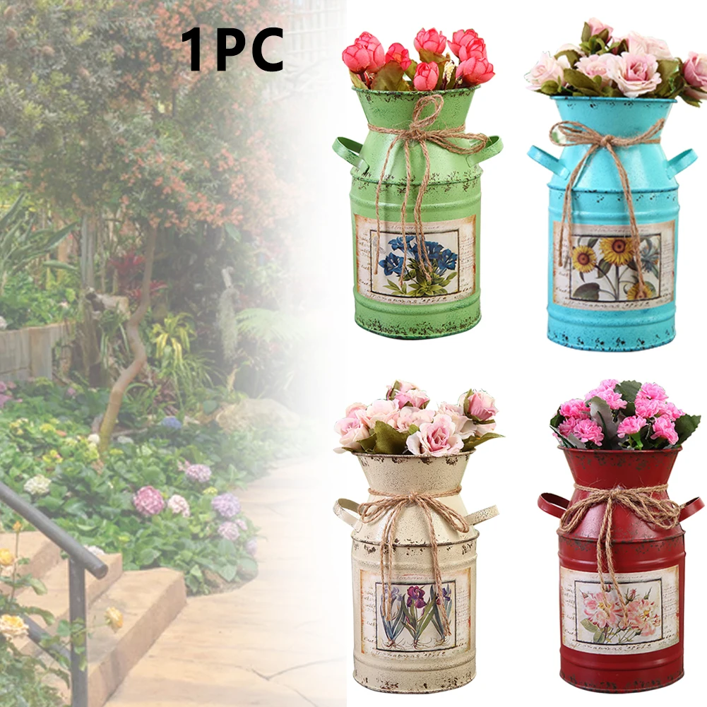 Садовые растения ваза для цветов железное ведро дома декоративные горшки
