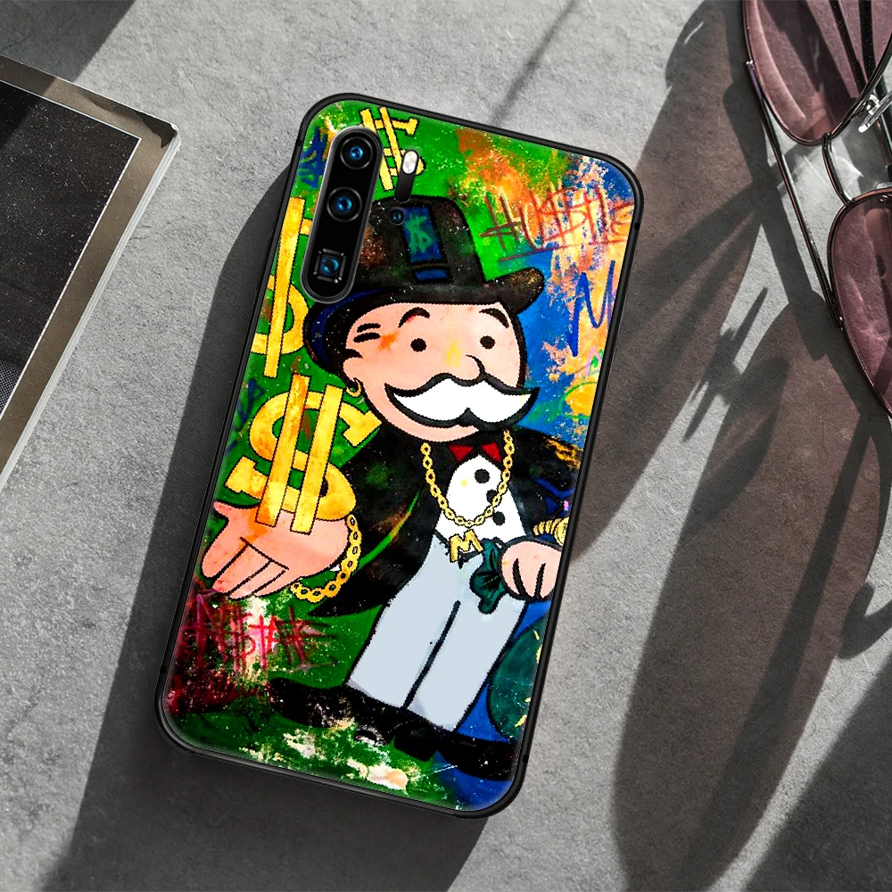 

cartoon Alec Monopoly Aesthetic Phone Case For Huawei P Mate 10 20 30 40 Lite Pro smart Z 2019 nova 5t black Coque Trend Etui