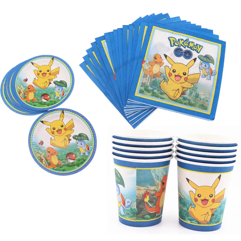 Покемон с днем рождения Детская Вечеринка Пикачу украшение бумажный стаканчик