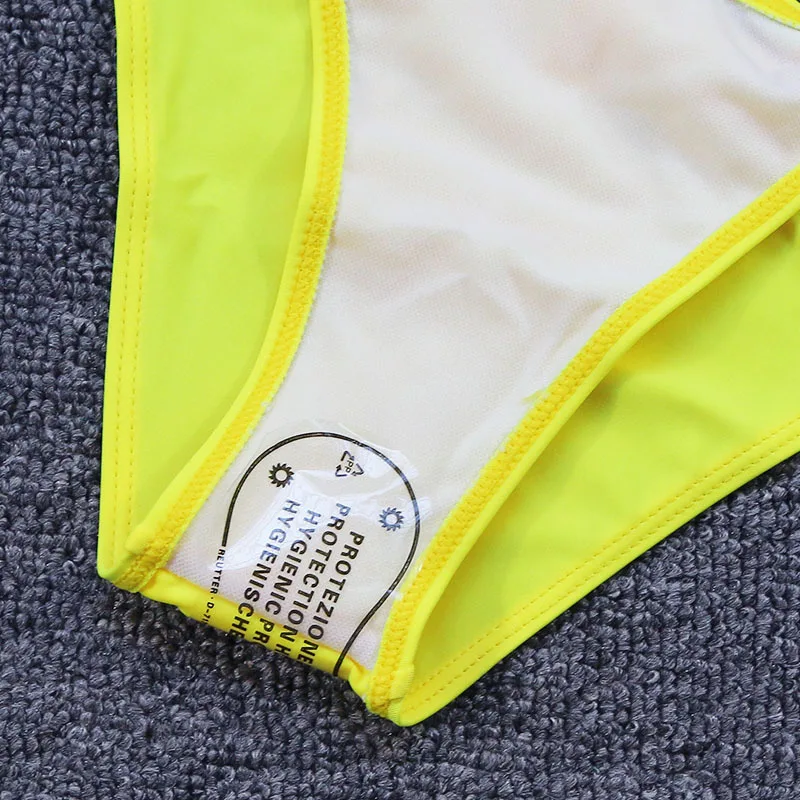 Женский сексуальный Одноцветный купальник из двух частей Бикини на бретельках