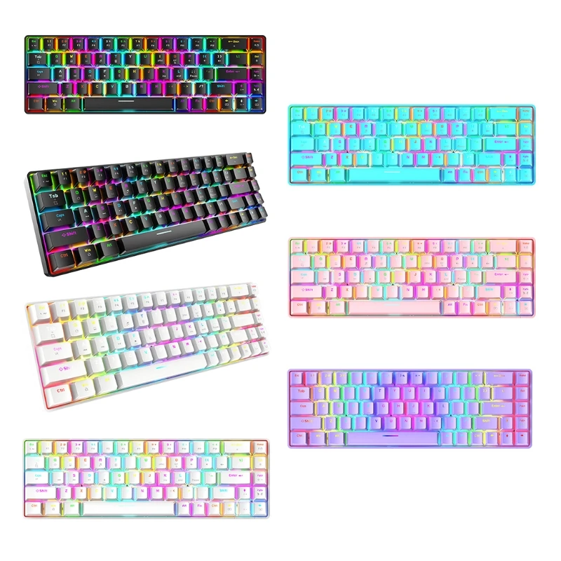 

Wired Gaming Mechanical Keyboard 68 Key LED Backlit Two-Color Injection Luminous Keyboard for Laptop and Gamer Pro