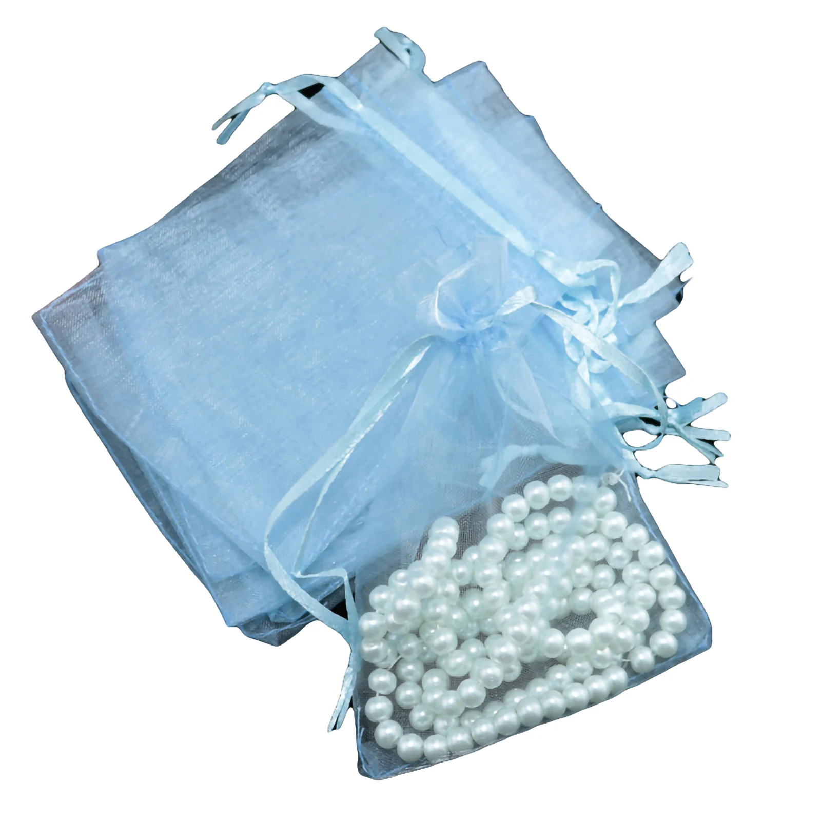 

100pcs Drawstring Organza Gift Bags Transparent Jewelry Lipstick Pouches Jewelry Gift Pouch Drawstring Wedding Favor Bags