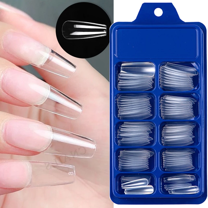 

100PCS False Nail Tips Colorful False Nail full Coverage Long Ballet False Nail DIY Nail Art Manicure Decoration