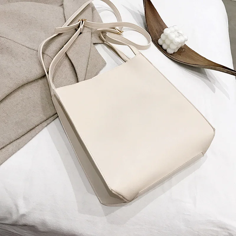 

2021 Women New Popular Versatile Causal Korean Japanese Retro Texture Fashion Shoulder Bucket Bag Lady Large Capacity Handbag