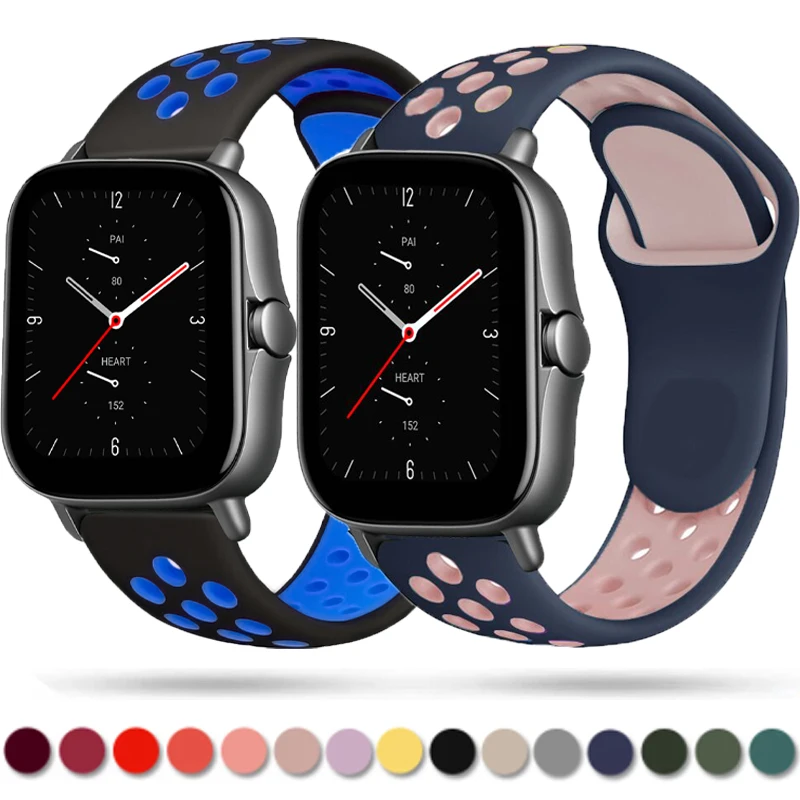 

22mm 20mm Silicone Strap for Amazfit GTS 2 2e GTS 2 Mini GTR 42mm 47mm GTR2 2e Stratos 2 3 Sport Watch Bracelet Amazfit Bip Band