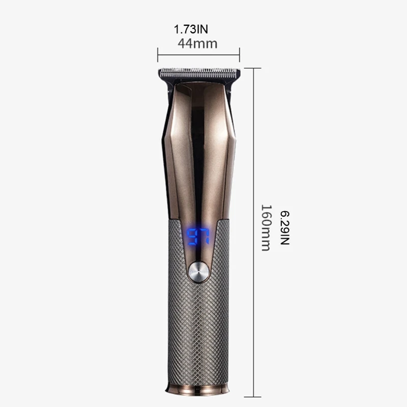 

Hair Trimmer for Men Mannual Shaver Kit USB Rechargeable LED Display T Outliner Beard Trimmer with T-Blade Zero Gapped