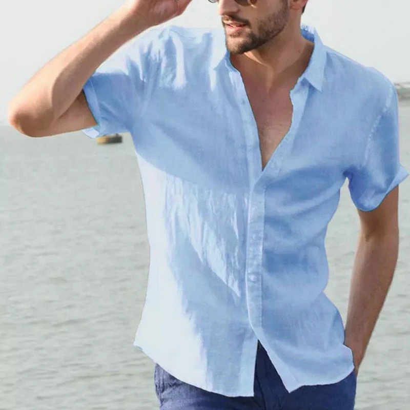 

SHUJIN Elegant S-3XL Male Tee Tops Casual Shirts Men Social Shirts Dress Button Turn Down Collar Slim Fit Men Clothes Camisa