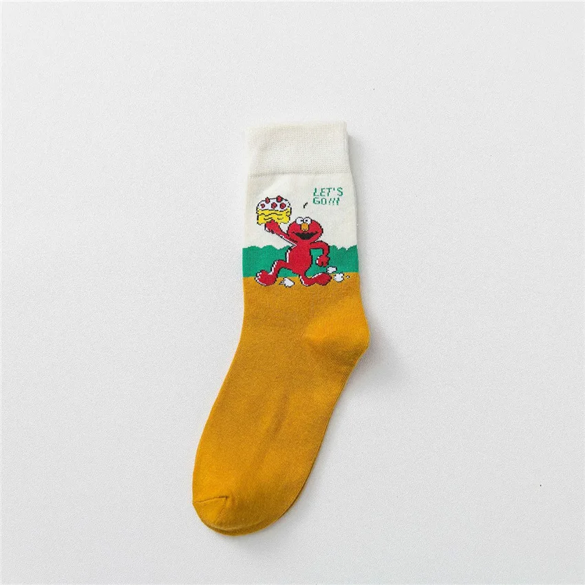 Женские хлопковые носки skarpetki harajuku, забавная уличная одежда, meias calcetines mujer, милые носки skarpety femme, художественные носки, рисунок кунжута - Цвет: zmj5