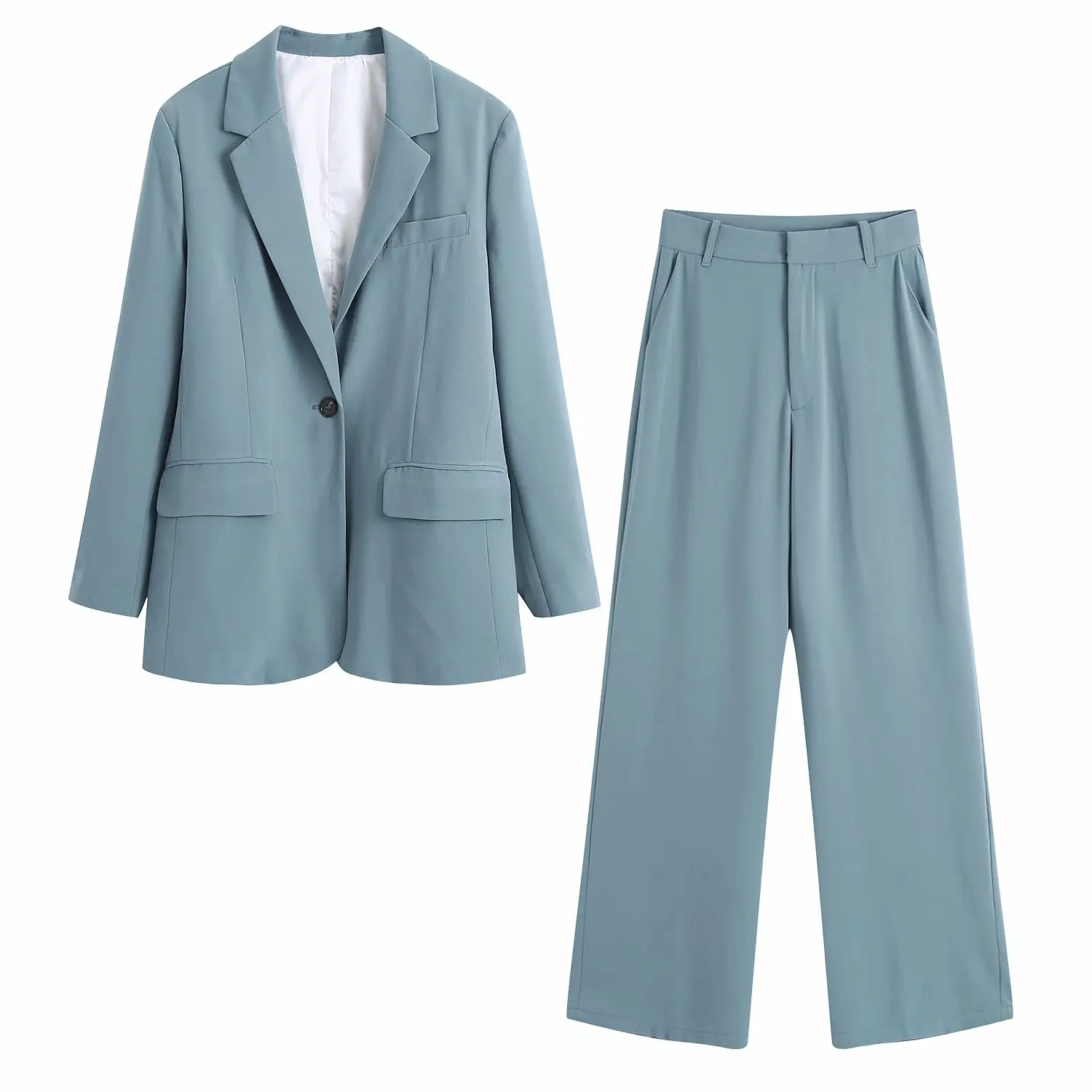 

Women Two Piece Set Fashion Oversized Office Lady Blazer Vintage Wide Leg Pants Woman Outfit Blazer Set Pants Suits