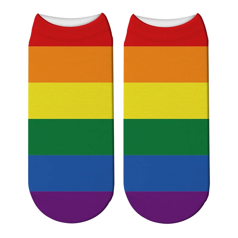 Модные носки с радужным 3D-принтом женские и мужские хлопковые унисекс до