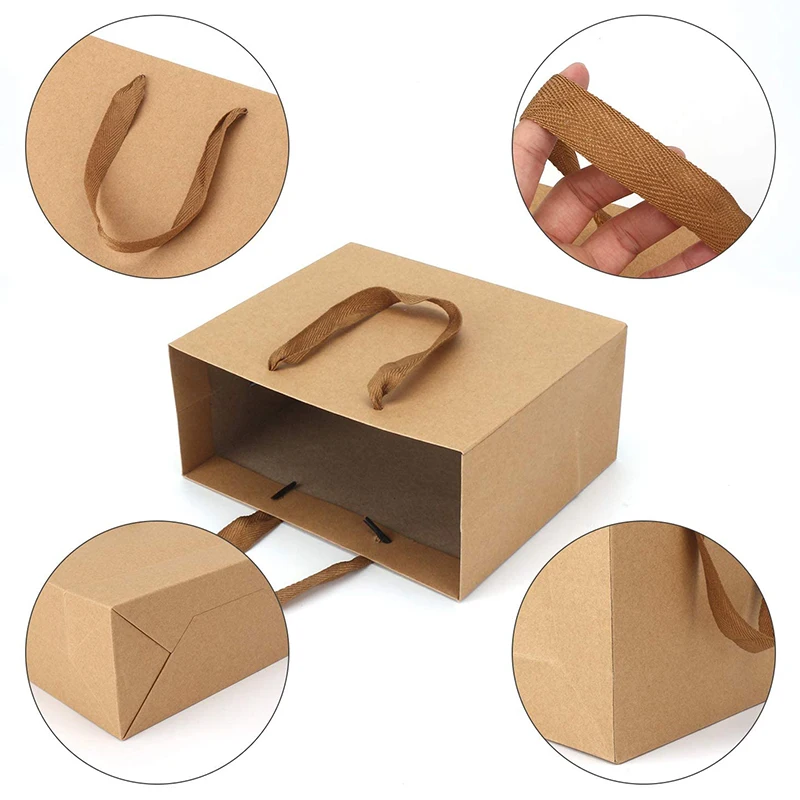 25 шт. Подарочный пакет из крафт-бумаги коричневый бумажный подарочный с