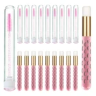 Розовые ультрамягкие щеточки для чистки ресниц, 10 штук, щетки-шампуни щеток с блестками