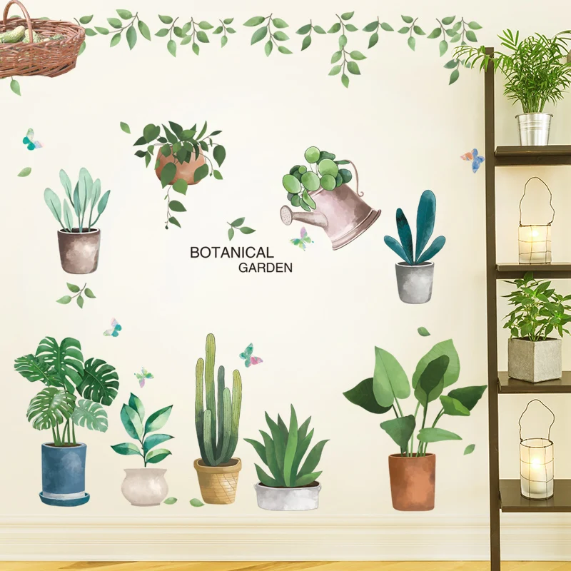Комнатные растение настенный наклейки горшок Сделай Сам культура цветы