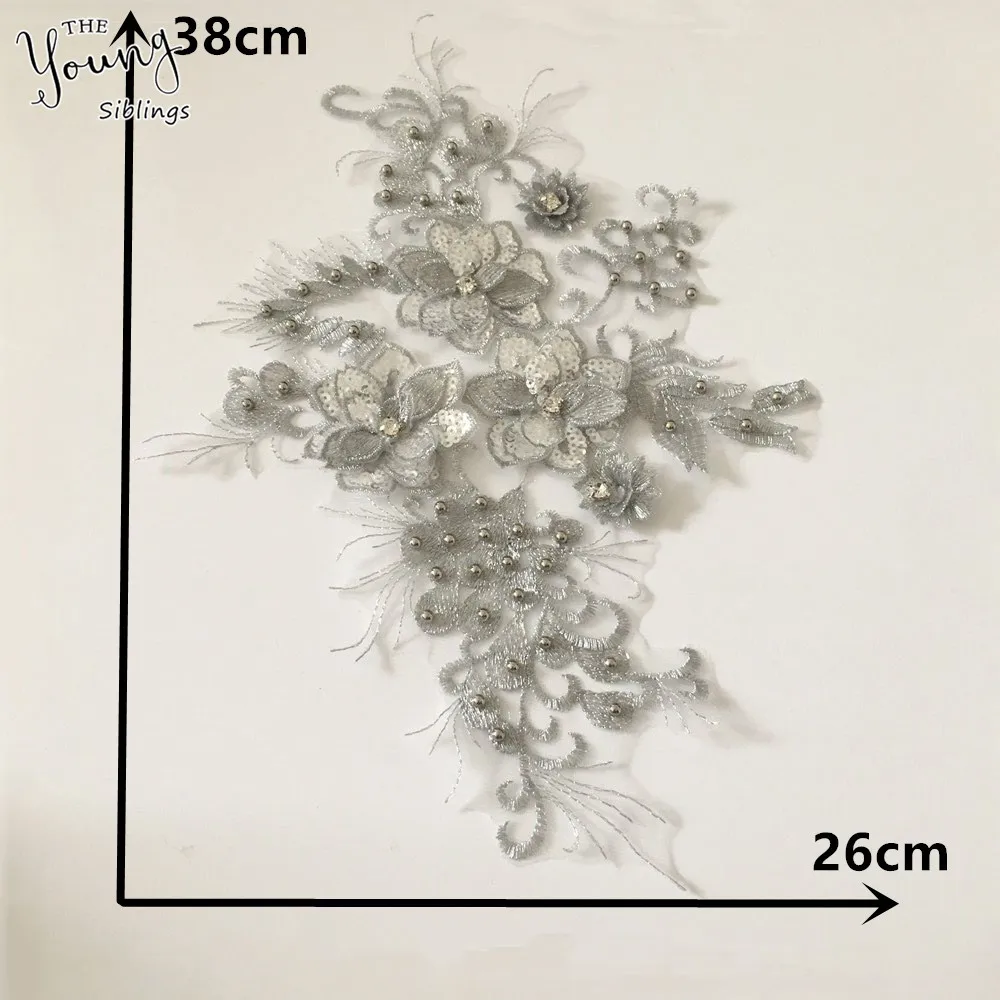 Кружевной воротник ABS жемчужная вышивка тюль 3D цветы кружевной отделка стразами