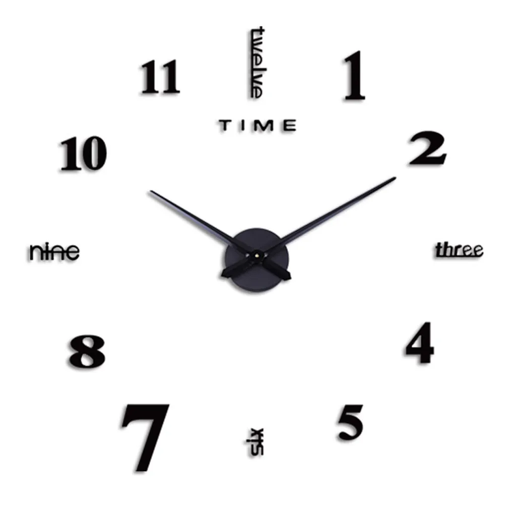 3D DIY Large Wall Clock Modern Design Sticker Silent Home Decor Living Room Mirror Nordic 2020 New #25 | Дом и сад