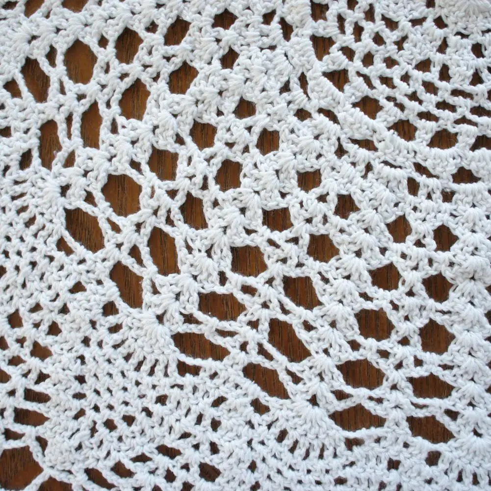 Handmade Crochet Tablecloth Lace Tablecover Round Pad for Patio Kitchen Dining Room Party Wedding Decoration | Дом и сад