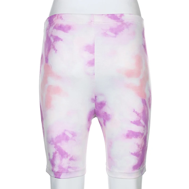 

Waatfaak Tie Dye Purple Summer Biker Shorts Women High Waist Gym Sporty Workout Shorts Y2K Sexy Streetwear Slim Sweatshorts 2021
