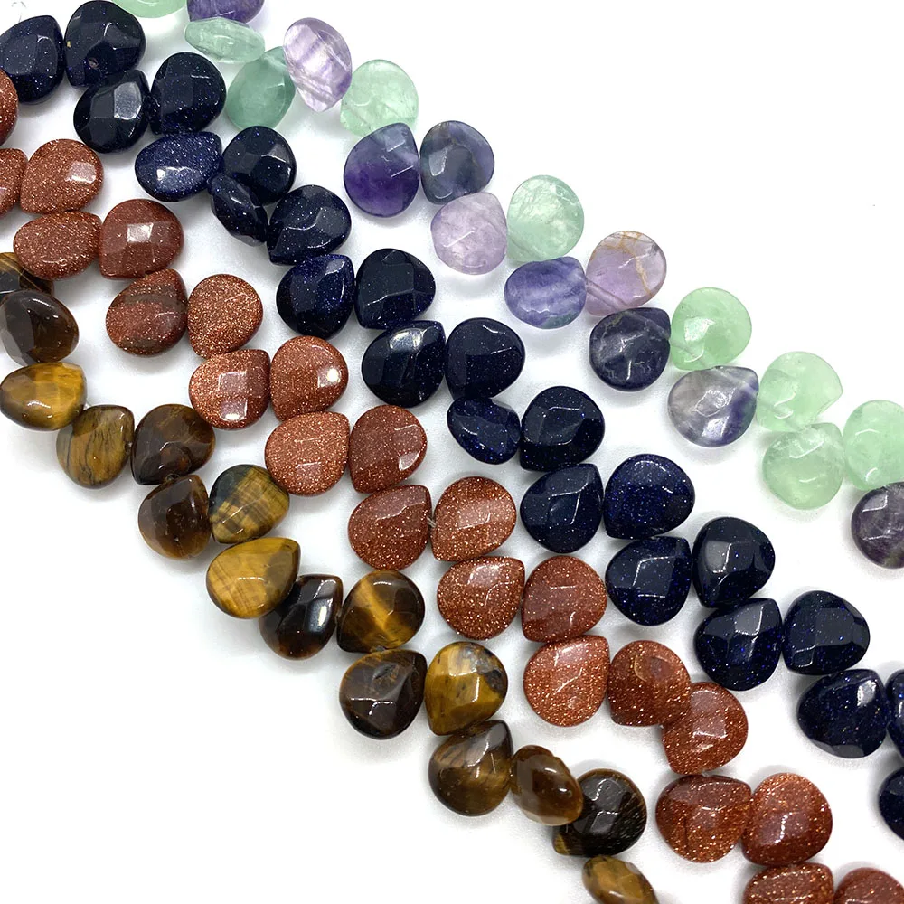 

Natural Stone Water Multi-faceted Beads Drop-shaped Tiger's Eye Stone Amethyst Beads DIY Jewelry Necklace Bracelet Accessories