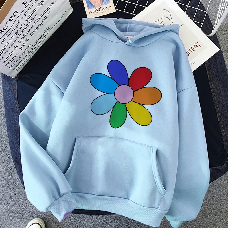 

Kawaii Cute Flowers Sweatshirt Women Hoodie Hip Hop Aesthetic Harajuku Oversized Womens Tops Clothes Sudaderas Winter Clothes