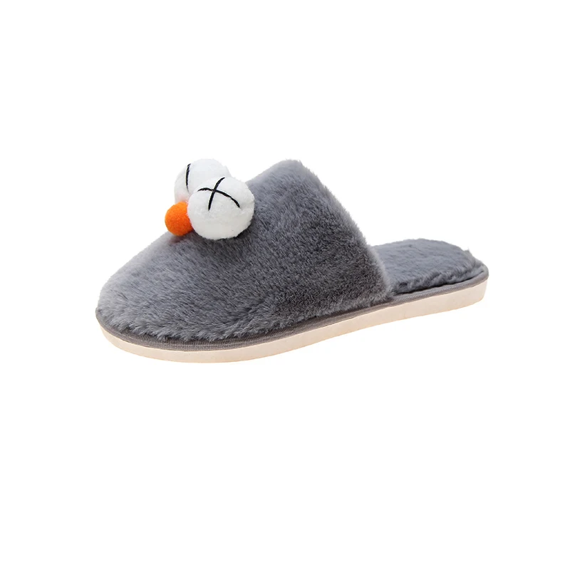 Indoor Warm Women Slippers Cute Winter Fur Home Shoe Female Girl Nonslip Cotton House Flat Plush Footwear | Обувь