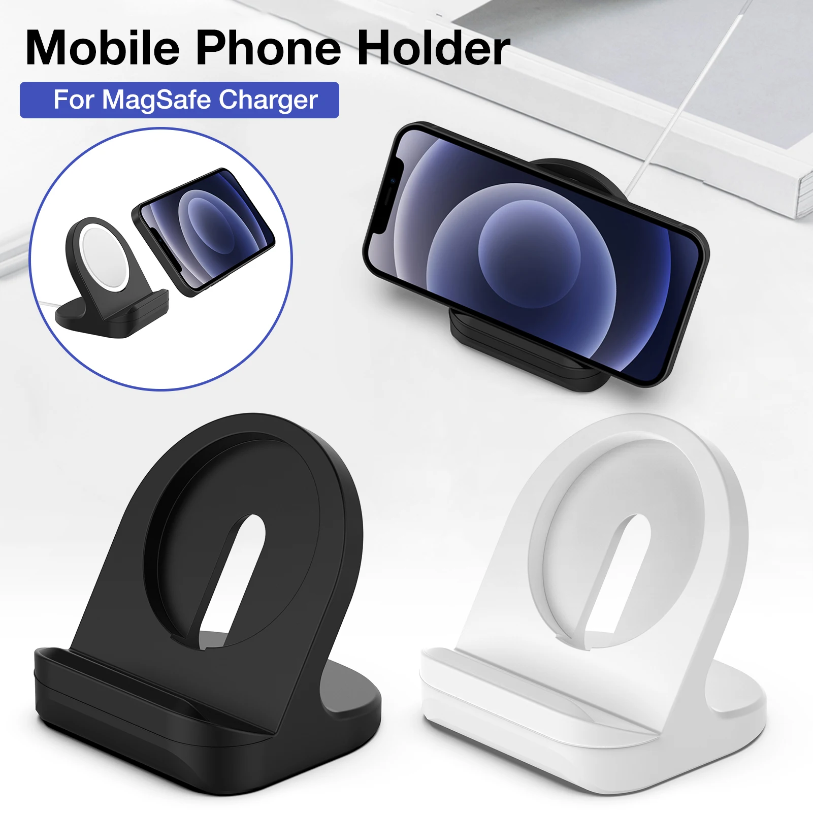 

2020 Desktop Charger Stand Silicone Phone Holder for iPhone 12 MagSafe Charger