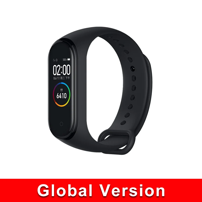 EN Mi Band 4 Глобальная версия,, xiaomi mi band, 4 цвета, экран,, новейший музыкальный умный Браслет, пульсометр, фитнес, 135 мА/ч, bluetooth 5,0 - Цвет: EN Mi Band 4