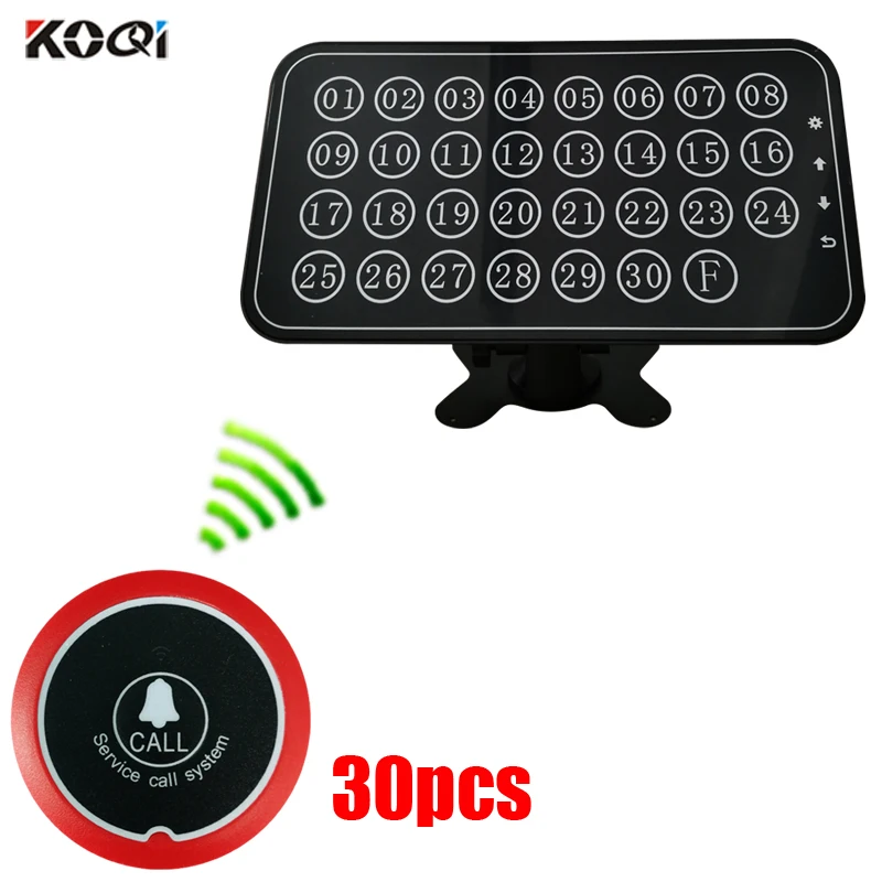 Restaurant Waiter Calling System Wireless Table Bell Pagers 1 host receiver 30 Call Transmitters