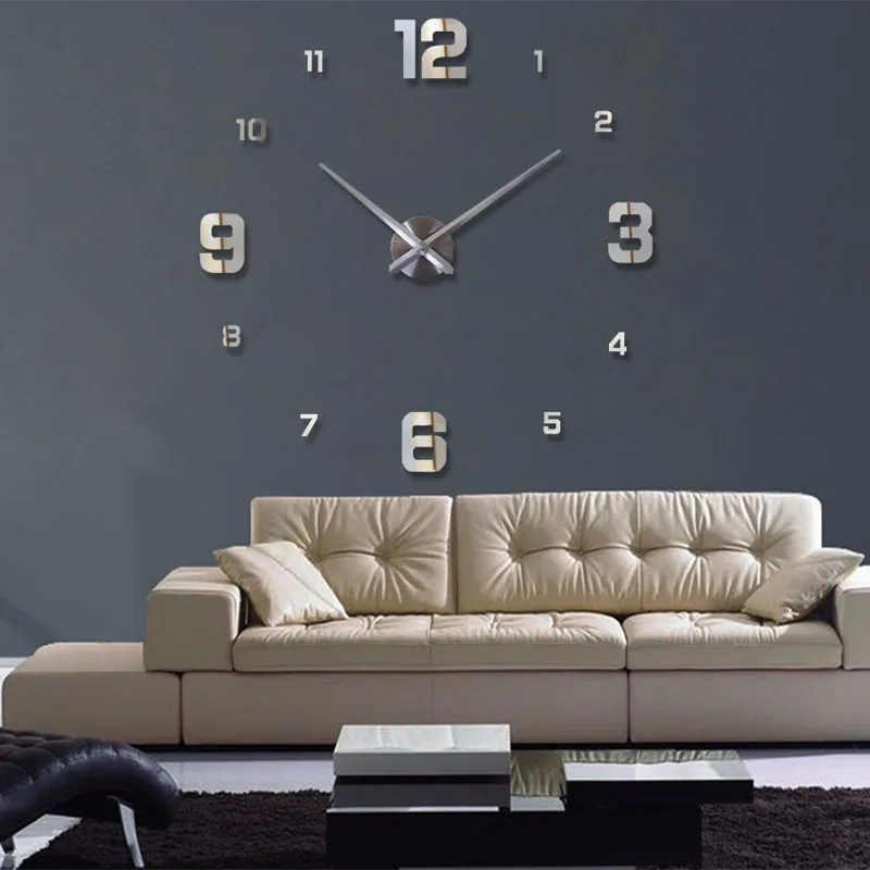 Цифровые настенные часы зеркальные Horloge 3d Diy акриловые наклейки для украшения