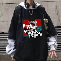 2021 new anime demon slayer printed hoodies hip hop sweatshirts harajuku long sleeve pullover loose print streetwear men hoodie