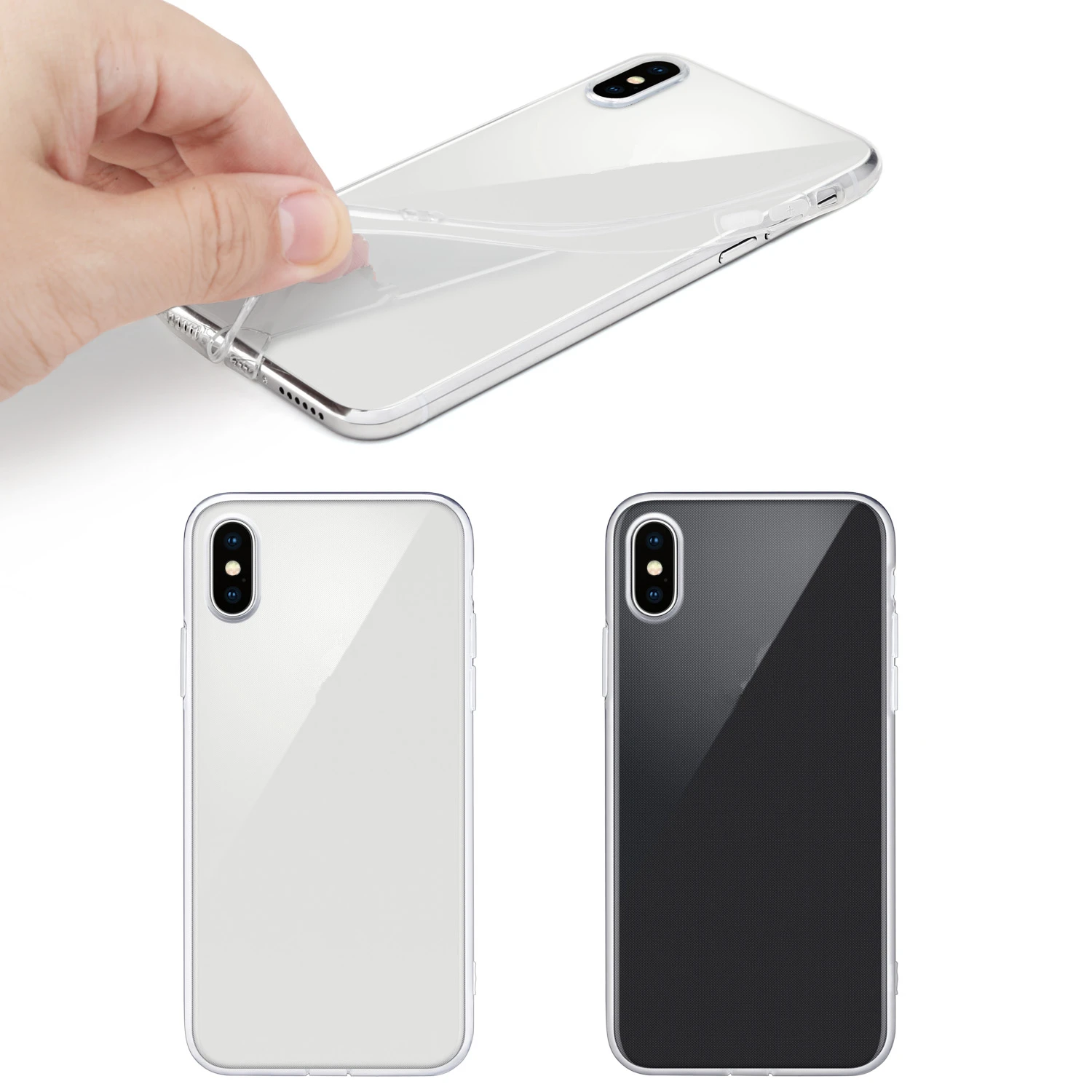 Тонкий мягкий чехол из ТПУ для iPhone X поддержка беспроводной зарядки Apple 10 EY426 5 8
