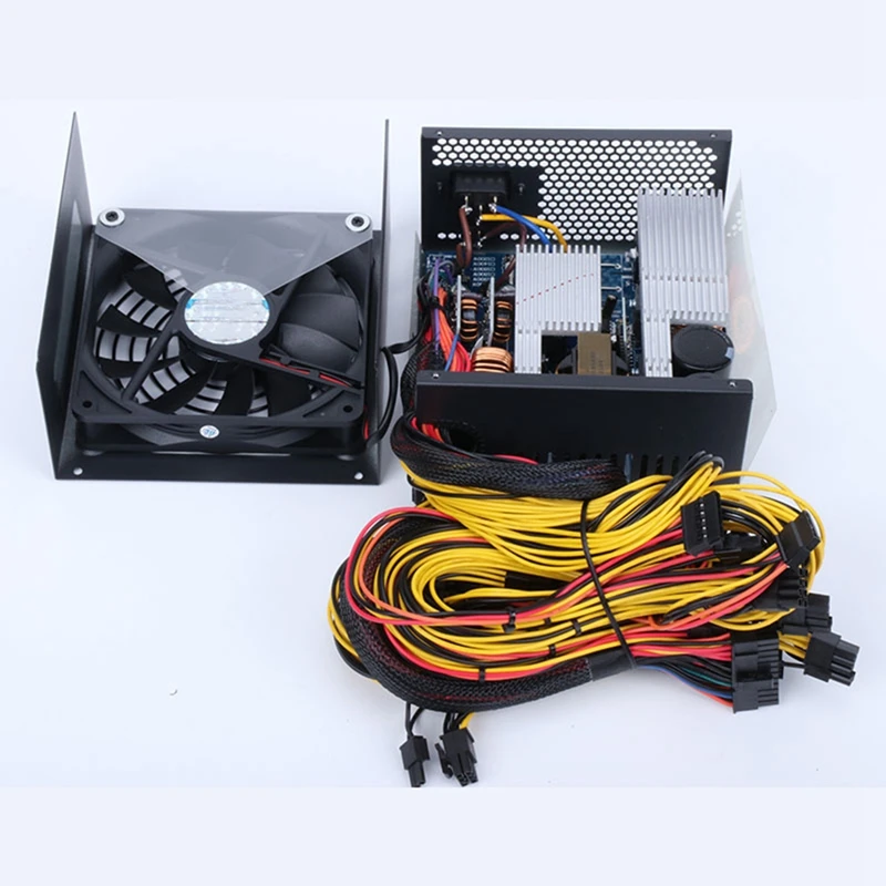 

2400W PC Power Supply for Bitcoin Mining ATX ETH Mining Machine Support 8 Display Cards GPU 2600W Max for Bitcoin Miner