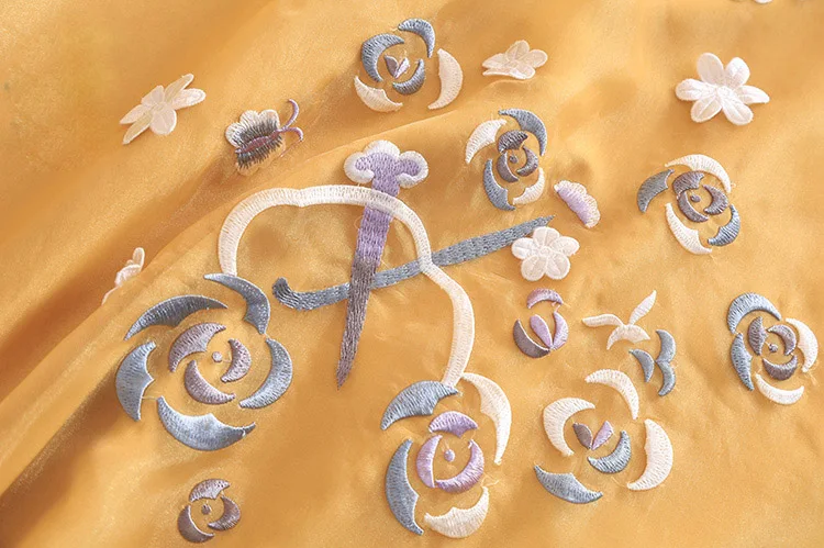 Женское шифоновое платье в этническом стиле с вышивкой и рукавом 3/4 | Женская