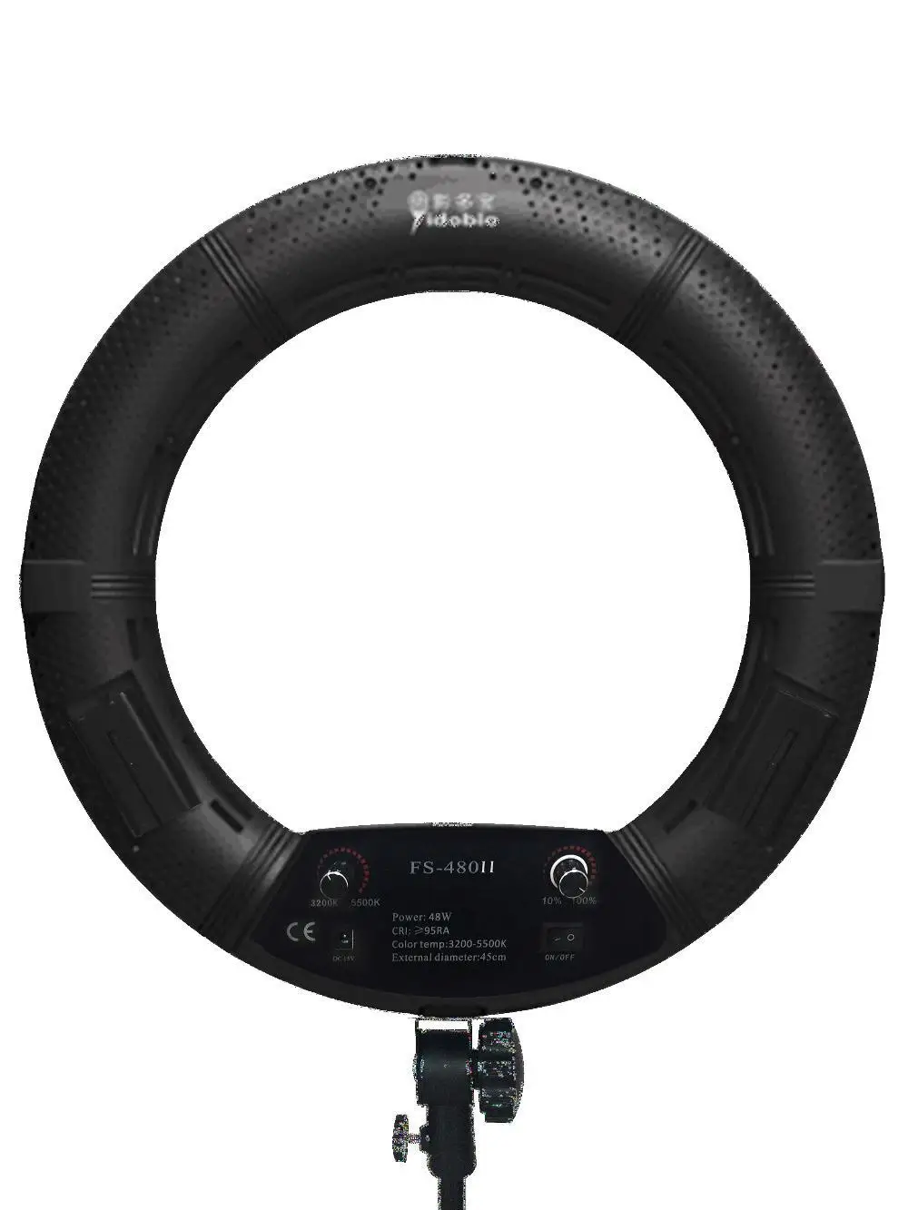 

Yidoblo Black FS-480II Camera Photo/Studio/Phone/Video 480 LED Ring Light +280cm Tripod 5500K Photography Dimmable Ring Lamp Kit