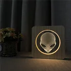СВЕТОДИОДНЫЙ 3D светильник Alien Head, акриловый ночник, домашний декоративный светильник с питанием от USB, декоративный ночник для праздника, Прямая поставка