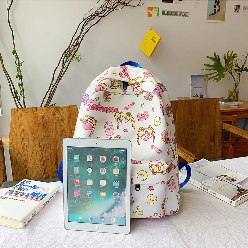Аниме Сейлор Мун Косплей Рюкзак Студенческая школьная парусиновая сумка милые
