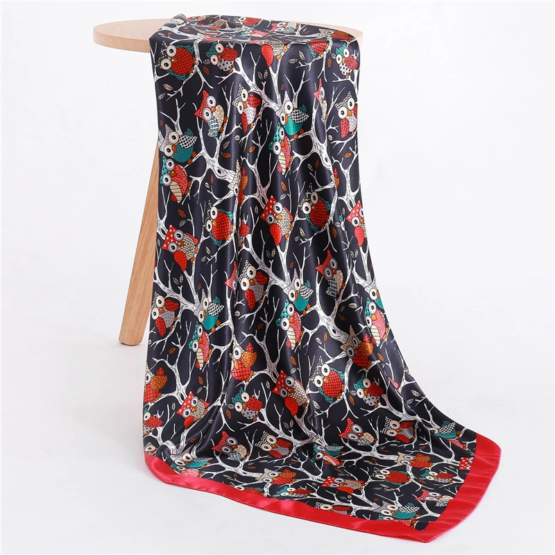 Шарф квадратный Женский с принтом совы| |