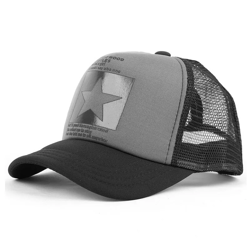 Бейсболки с пятиконечной звездой мужские летние сетчатые бейсболки Спортивная