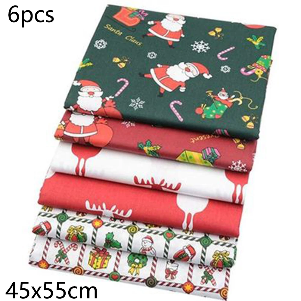 

10 Pcs Christmas Cotton Festive Fabric Patchwork Cloth DIY Craft Sewing For Handmade DIY Small Cloth Bags