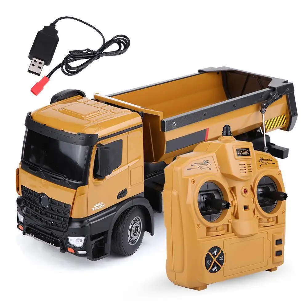 A HUINA 1573 RC грузовик 2,4 GHz 1/14 10 канальный пульт дистанционного управления самосвал со светодиодный светильник Авто демонстрационный грузовик игрушки для детей - Цвет: A