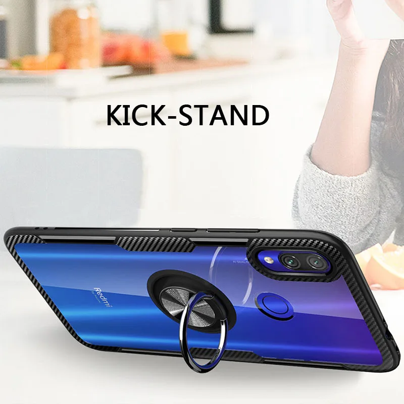 Ударопрочный чехол с кольцом для Xiaomi Redmi Note 7 5 K20 9T Pro mi 9 8 SE Lite Прозрачный телефона