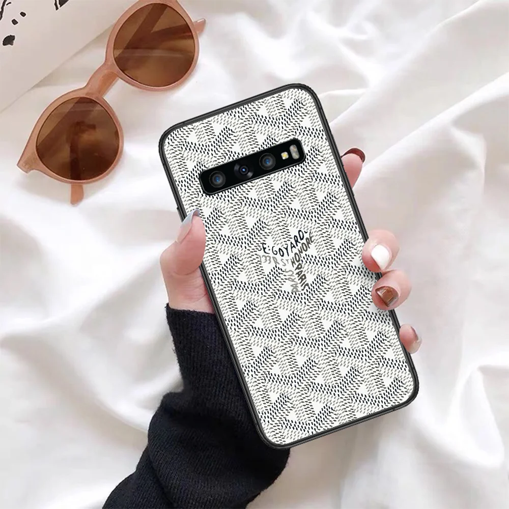 

Goyard Design Colourful Phone Case For Samsung Galaxy Note S 8 9 10 20 Plus E Lite Uitra black Cover Soft Funda Fashion Etui