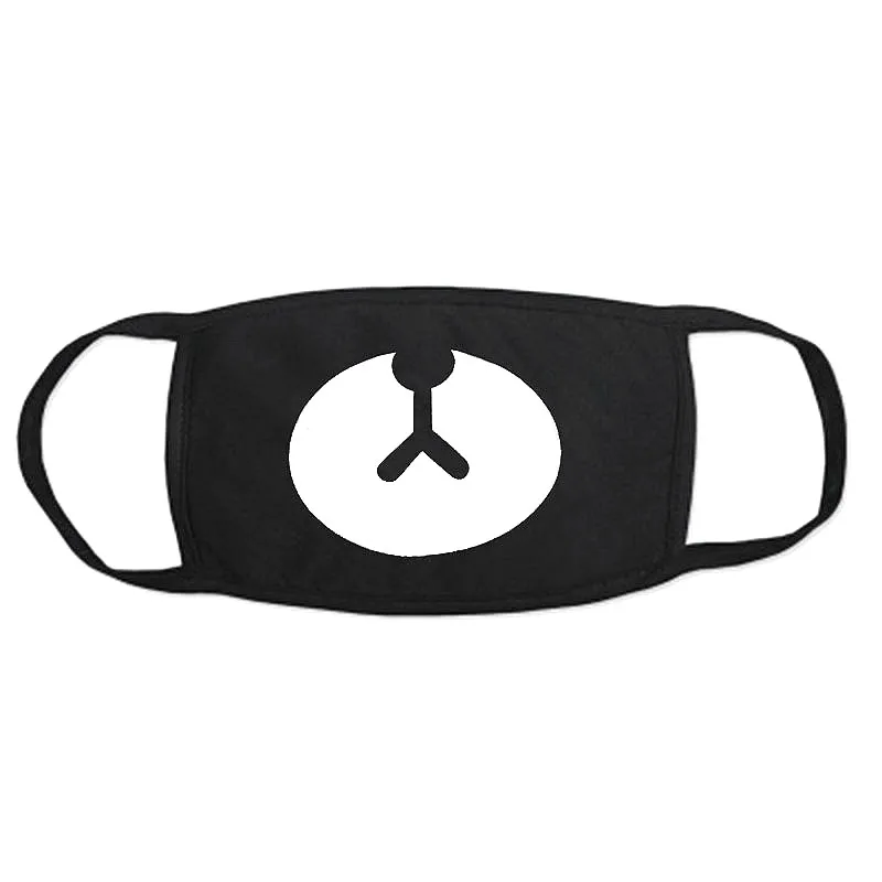 Модная кавайная хлопковая Пылезащитная маска с героями мультфильмов черная