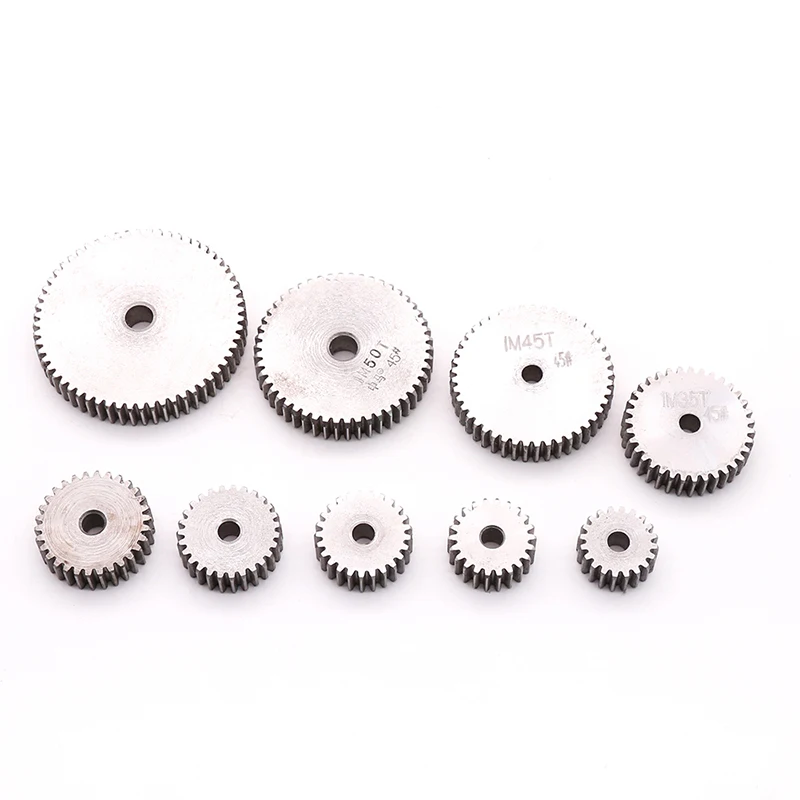 

1M Spur Gear 12 13 14 15 16 17 18 19 20 21 22 23 24 25 26 27 Teeth Transmission Gear No Steps 10mm Thickness 45# Steel